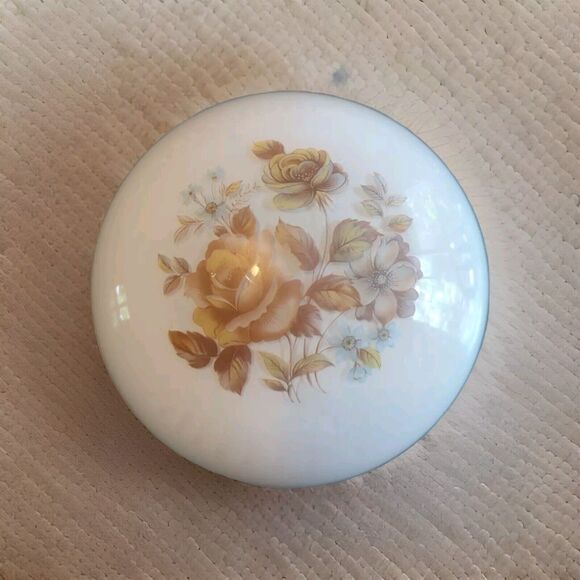 Ceiling Wall Light Fixture Dome Glass White Brown Roses Floral Vintage Country - Picture 1 of 11